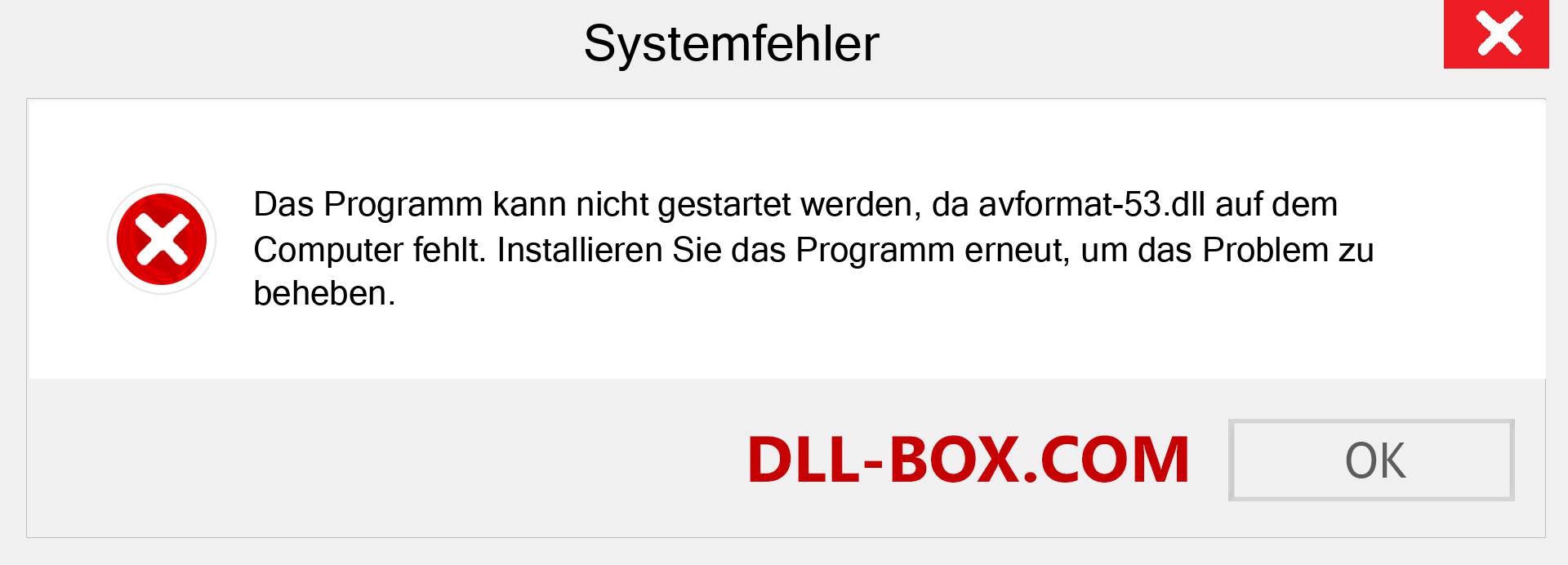 avformat-53.dll-Datei fehlt?. Download für Windows 7, 8, 10 - Fix avformat-53 dll Missing Error unter Windows, Fotos, Bildern