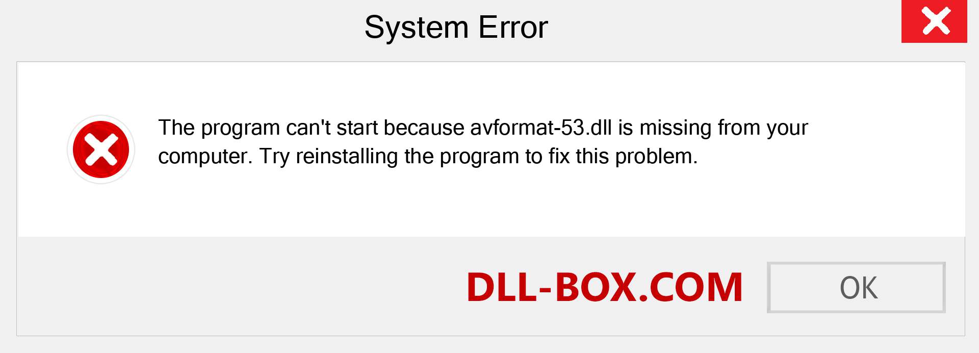  avformat-53.dll file is missing?. Download for Windows 7, 8, 10 - Fix  avformat-53 dll Missing Error on Windows, photos, images